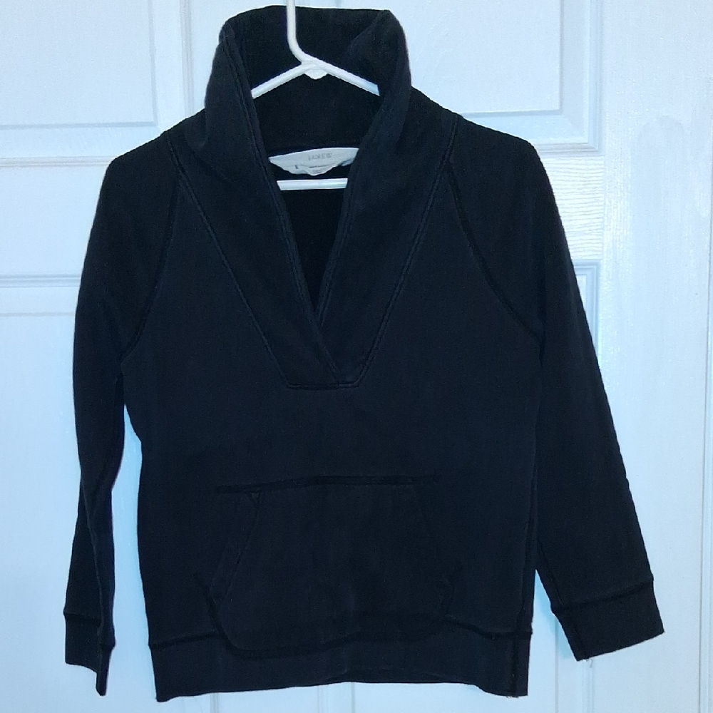 J. Crew Black Shawl Collar Top Women's Pullover Vintage 2007